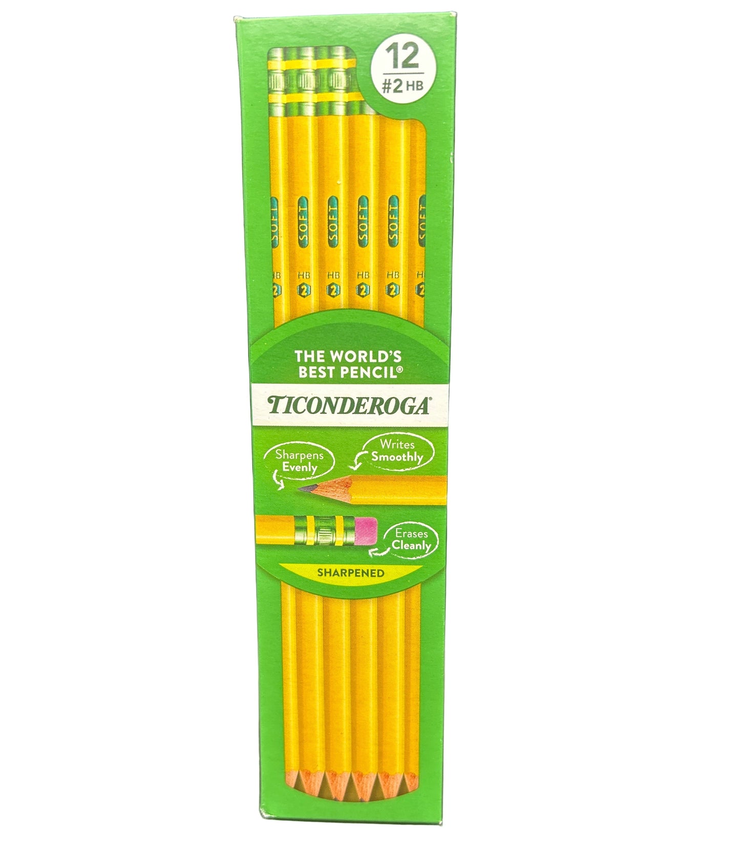 Ticonderoga pencil set with green packaging on a white background