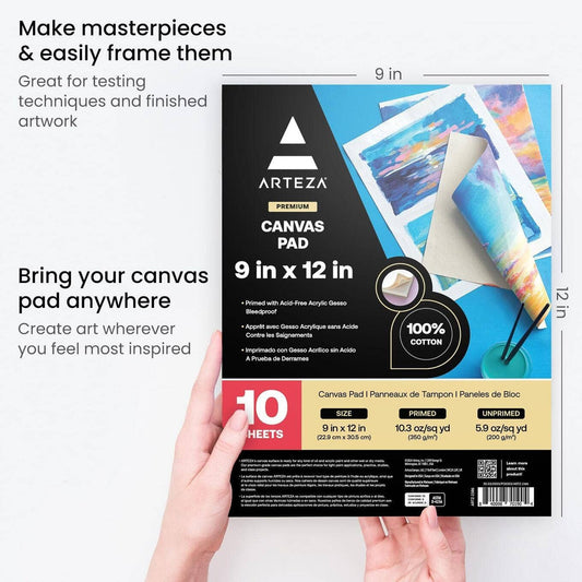 Arteza® Canvas Pad - 9" x 12", 10 Sheets