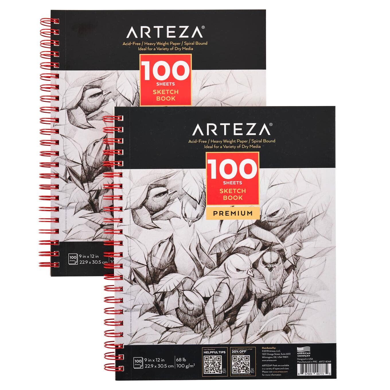 Arteza® Sketchbook 9" x 12", 100 Sheets