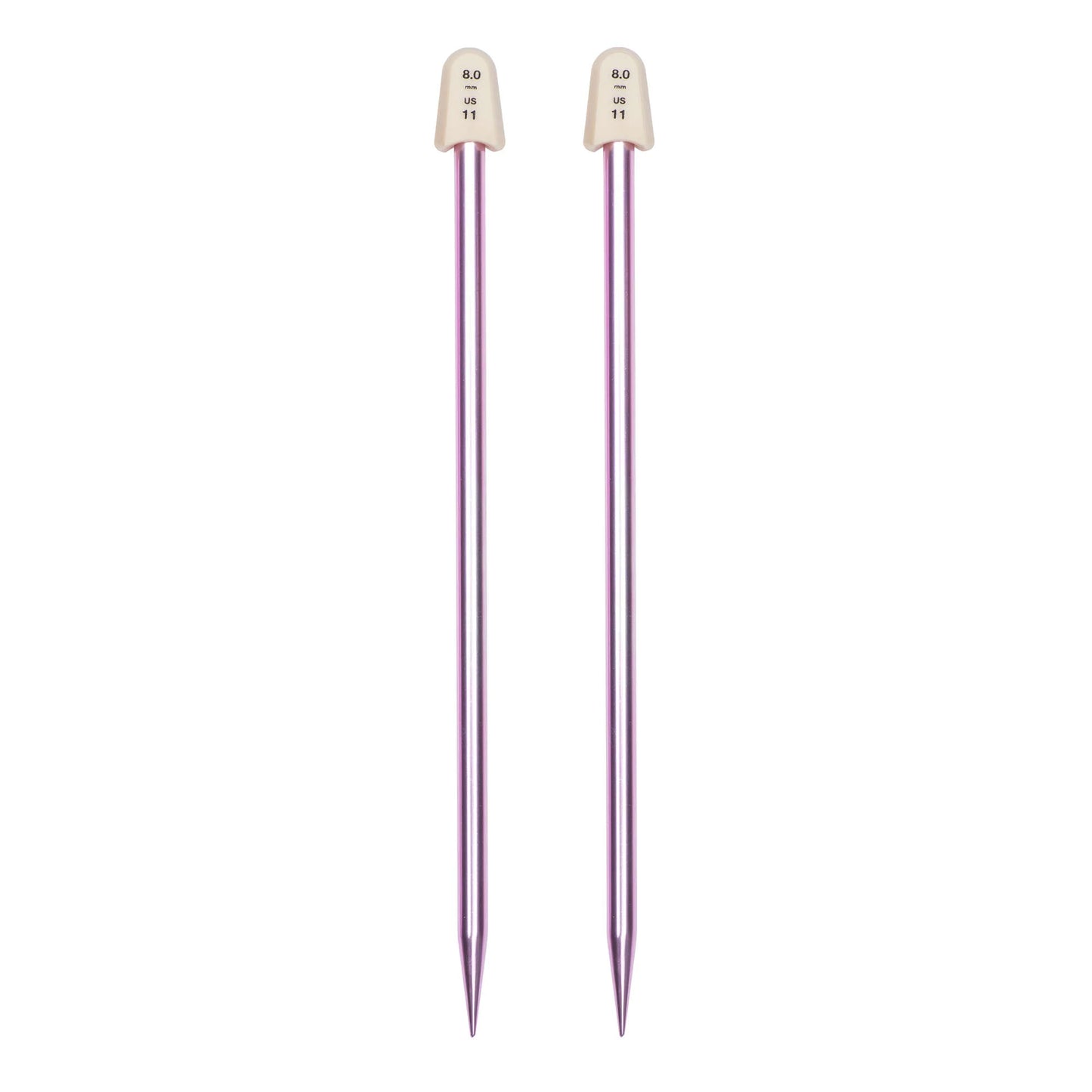 Susan Bates Silvalume 10" Single Point Knitting Needles US 11 / 8 mm
