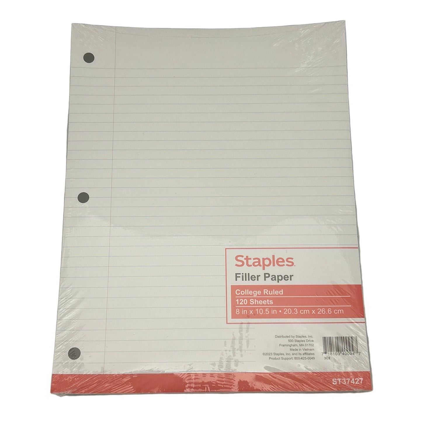 Staples filter paper package on a white background