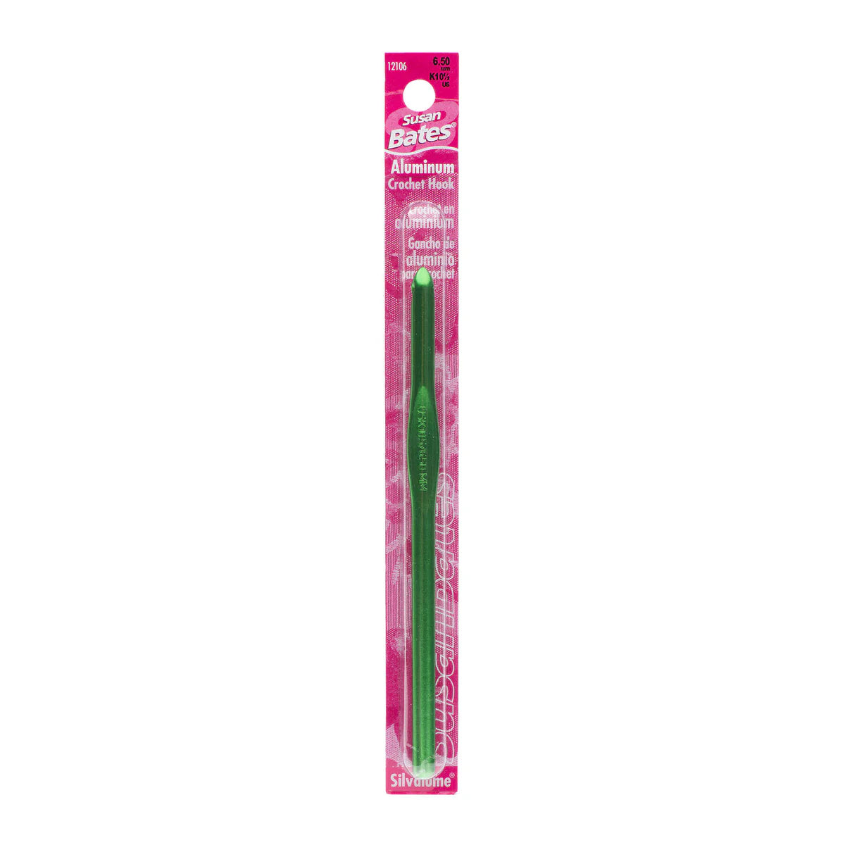 Susan Bates Silvalume 5.5" Crochet Hook K10 1/2 US / 6.50 mm