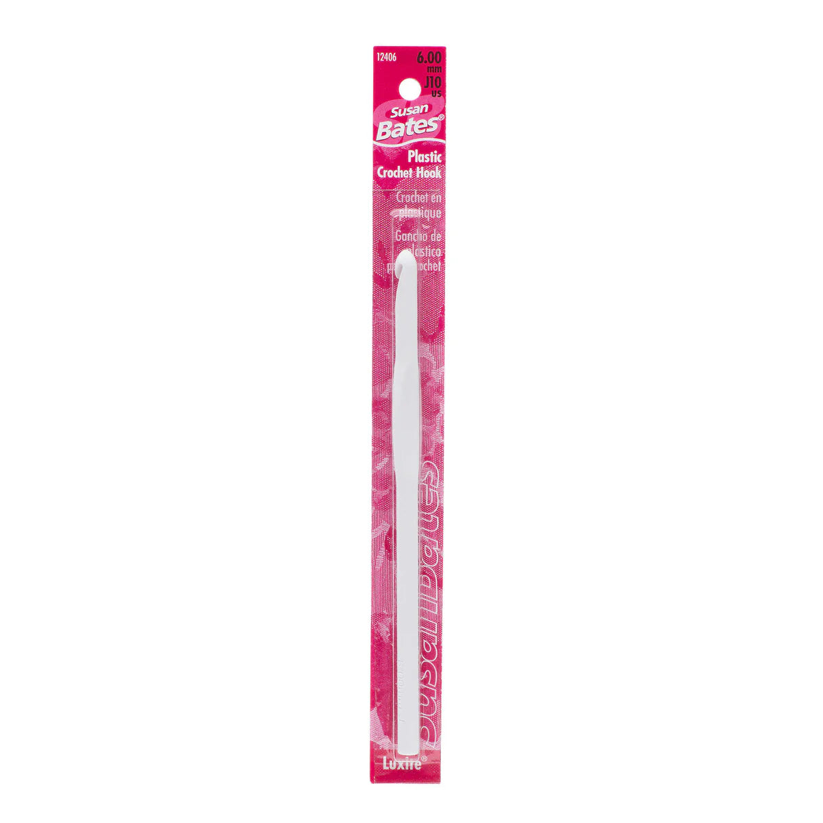 Luxite 5.5" Plastic Crochet Hook - J/10 (6 MM)