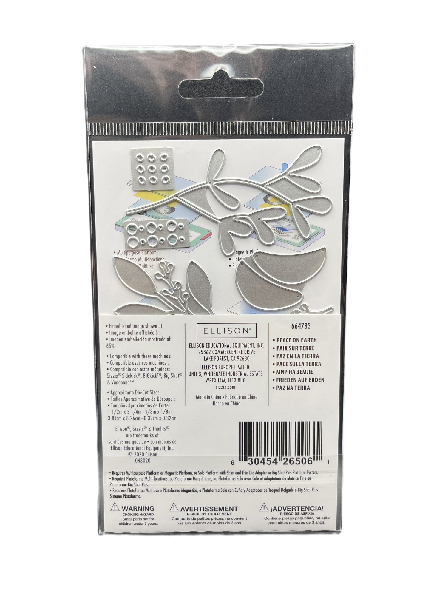 Packaged Ellison die set on a white background