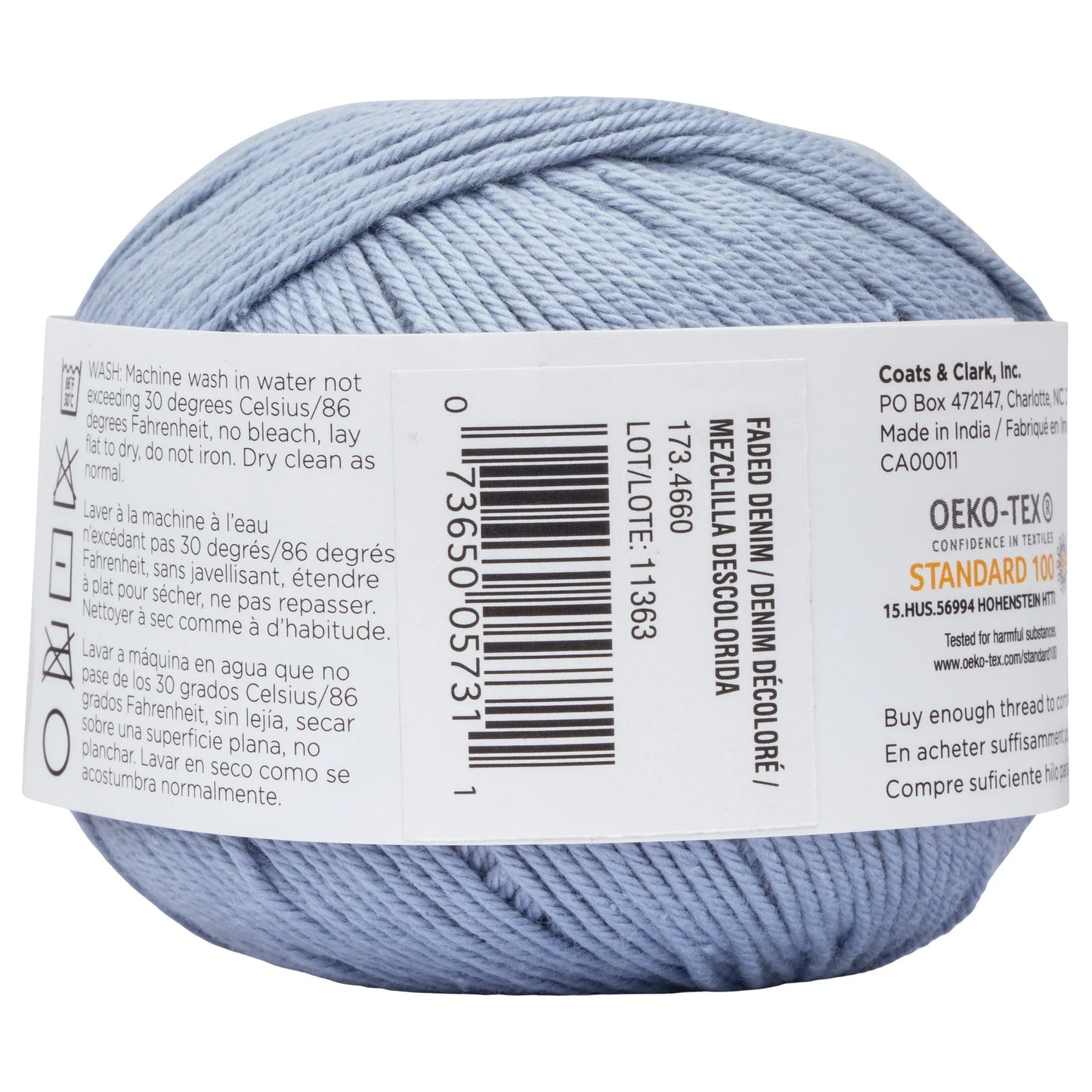 Aunt Lydia's Baby Shower Crochet Thread Size 3 - Faded Denim