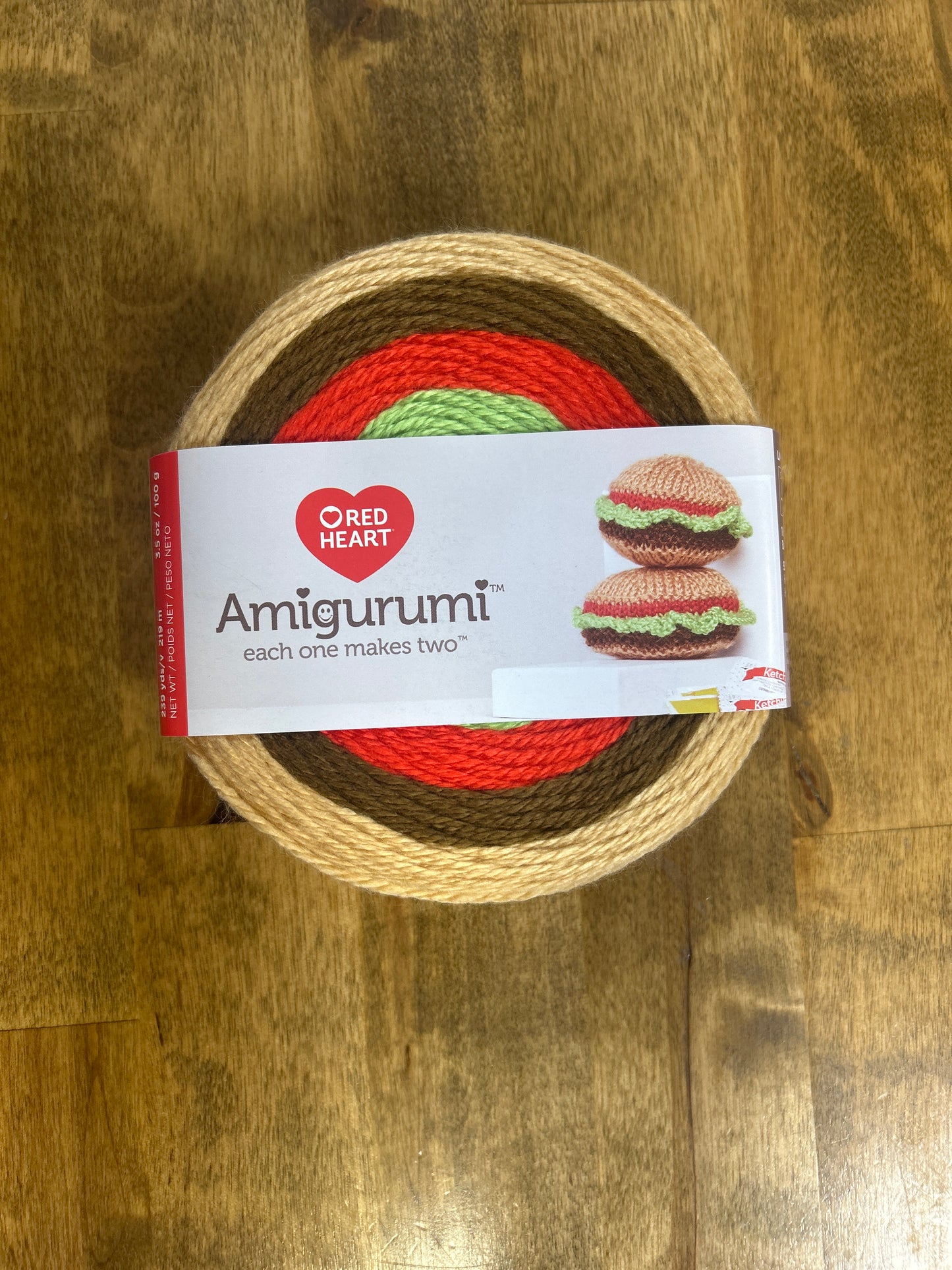 Hamburger Amigurumi Yarn & Pattern - Red Heart