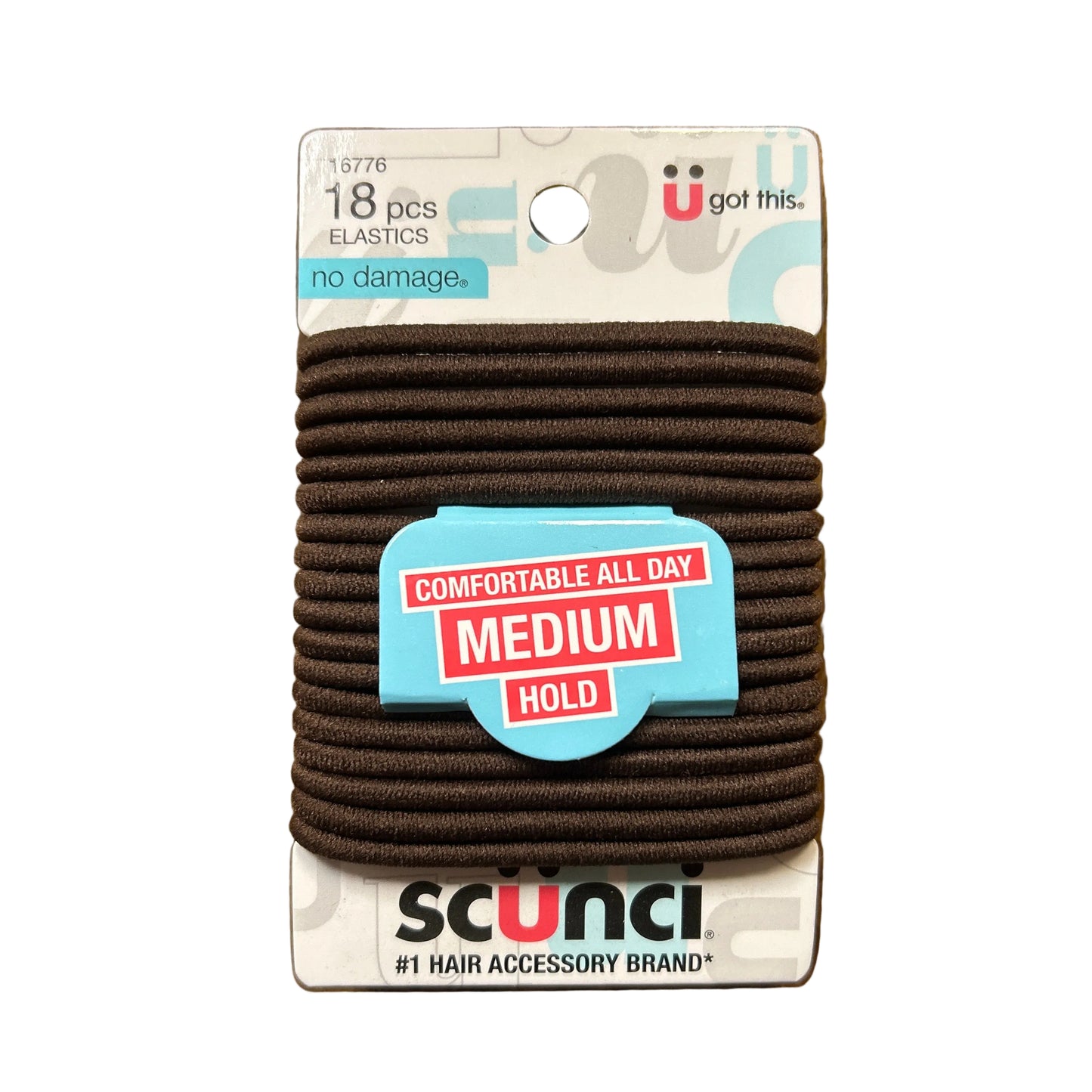 Scunci Medium Hold Brown 18pc Elastic Bands