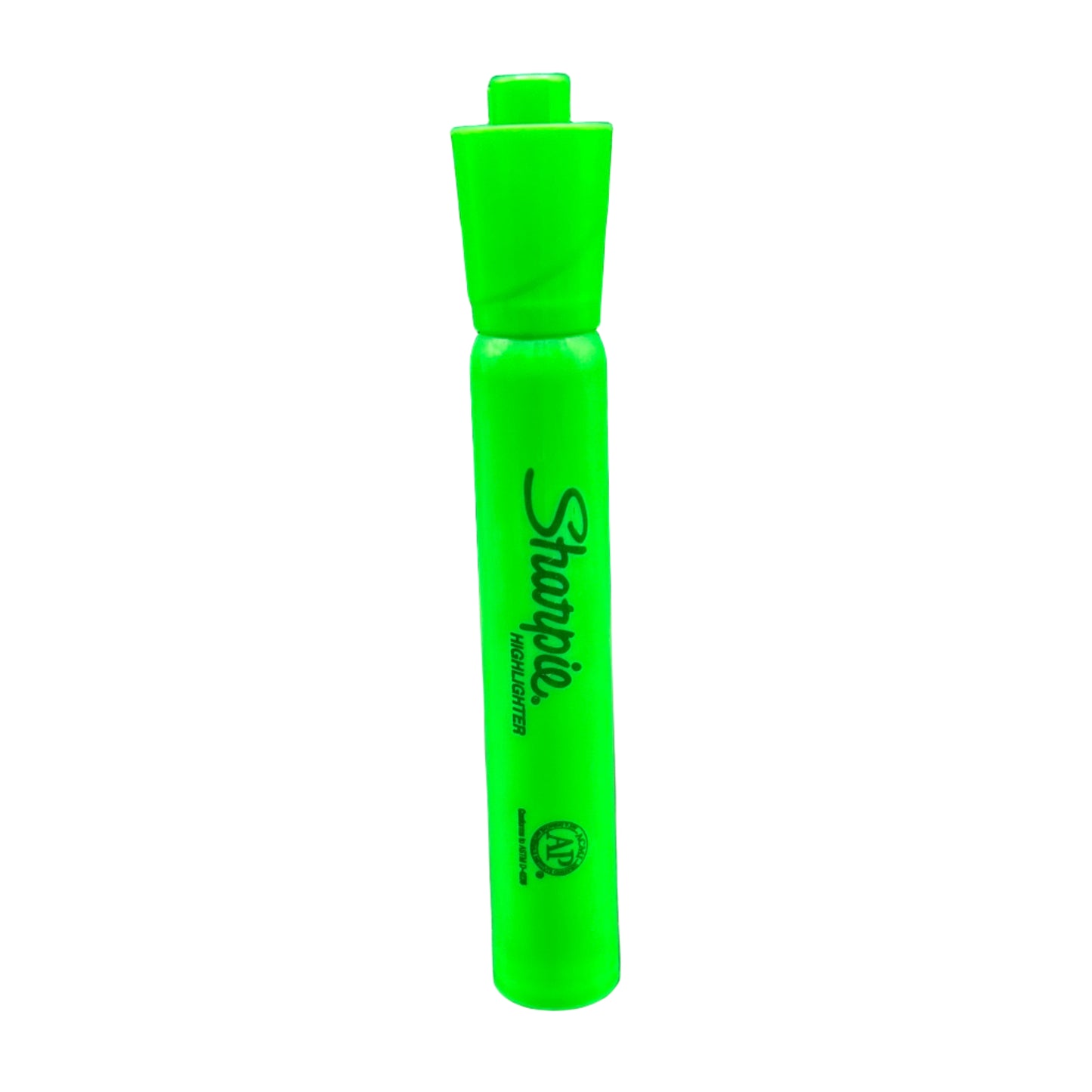 Green Sharpie marker on a white background
