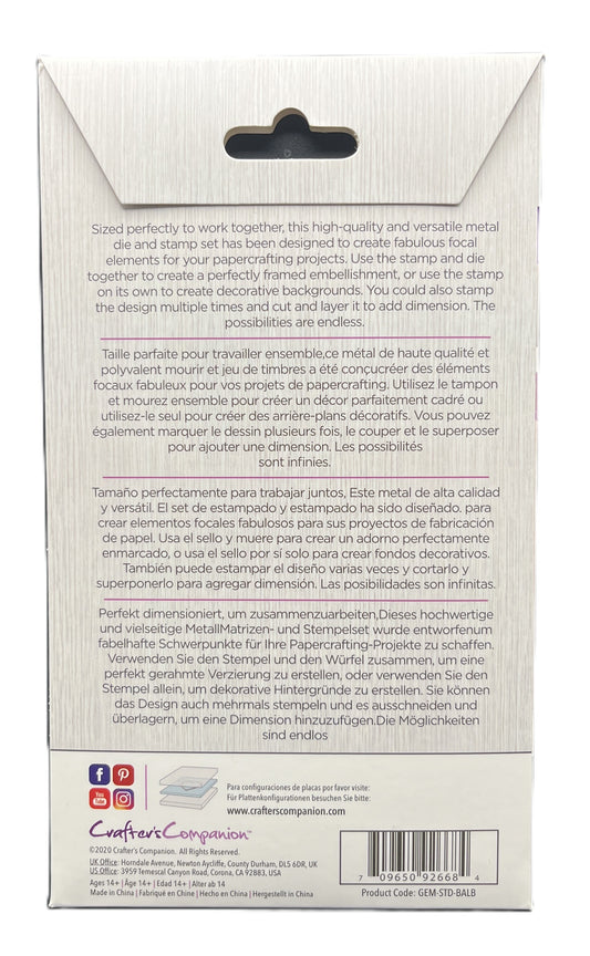 Back of a packaging box with text and a logo on a white background