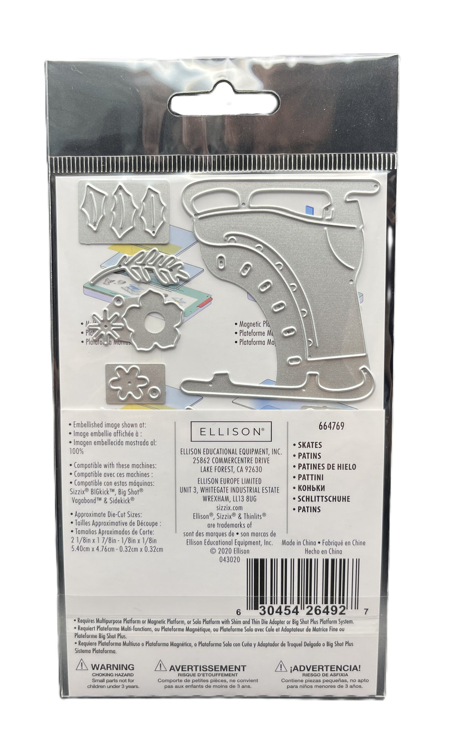 Metal die set packaging with Ellison branding on a white background