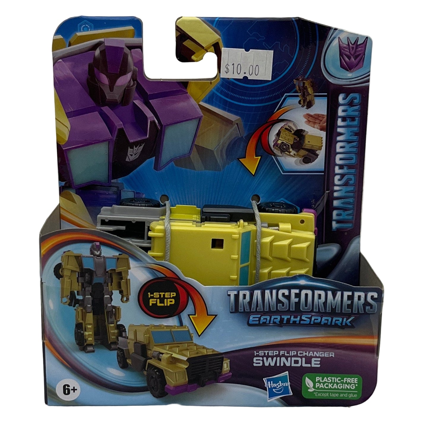 Transformers EarthSpark toy package with character illustration on a white background