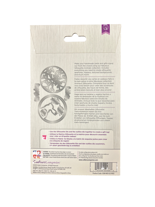 Back of a product packaging with decorative elements and text on a beige background