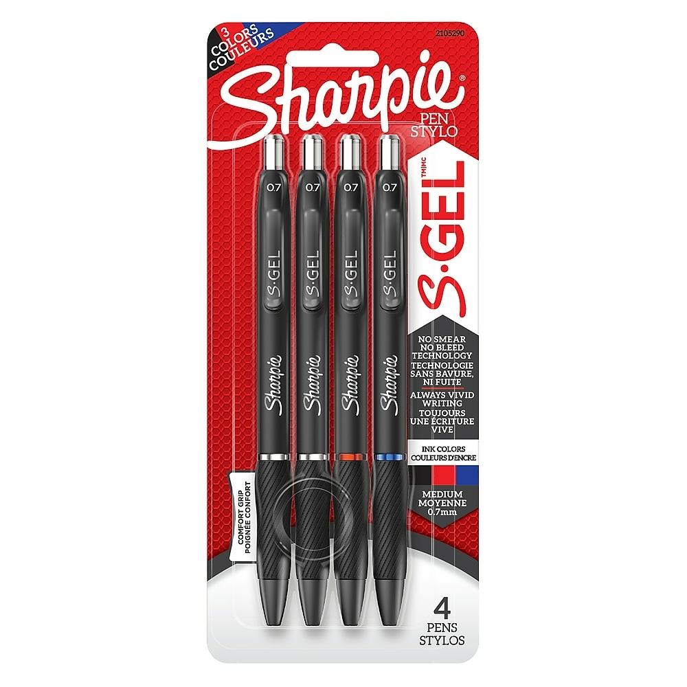 Pack of Sharpie S-Gel pens in packaging on a white background