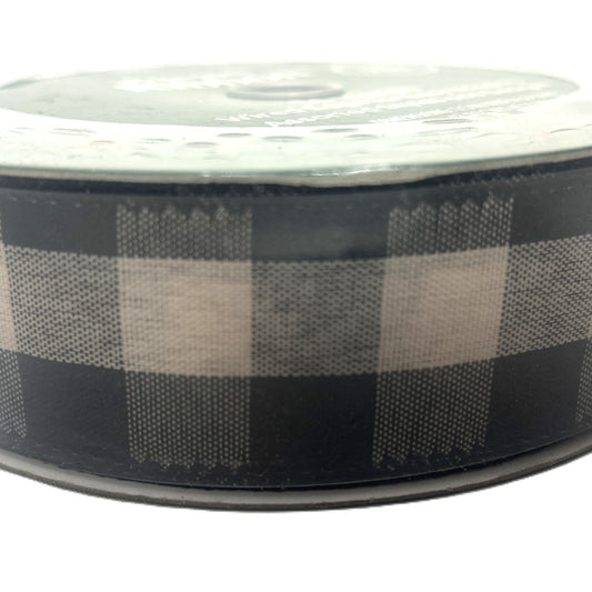 Buffalo Black & Cream - 1.5” x 50 yds - Wire Edged Premium Ribbon