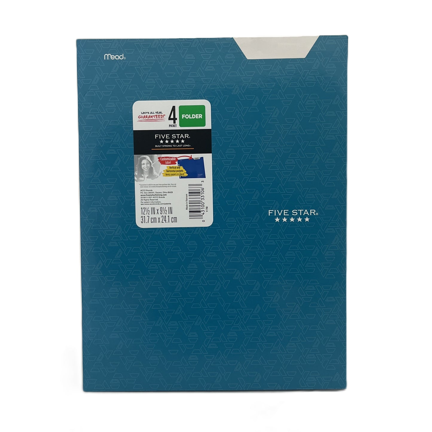 Blue folder with Five Star branding on a white background