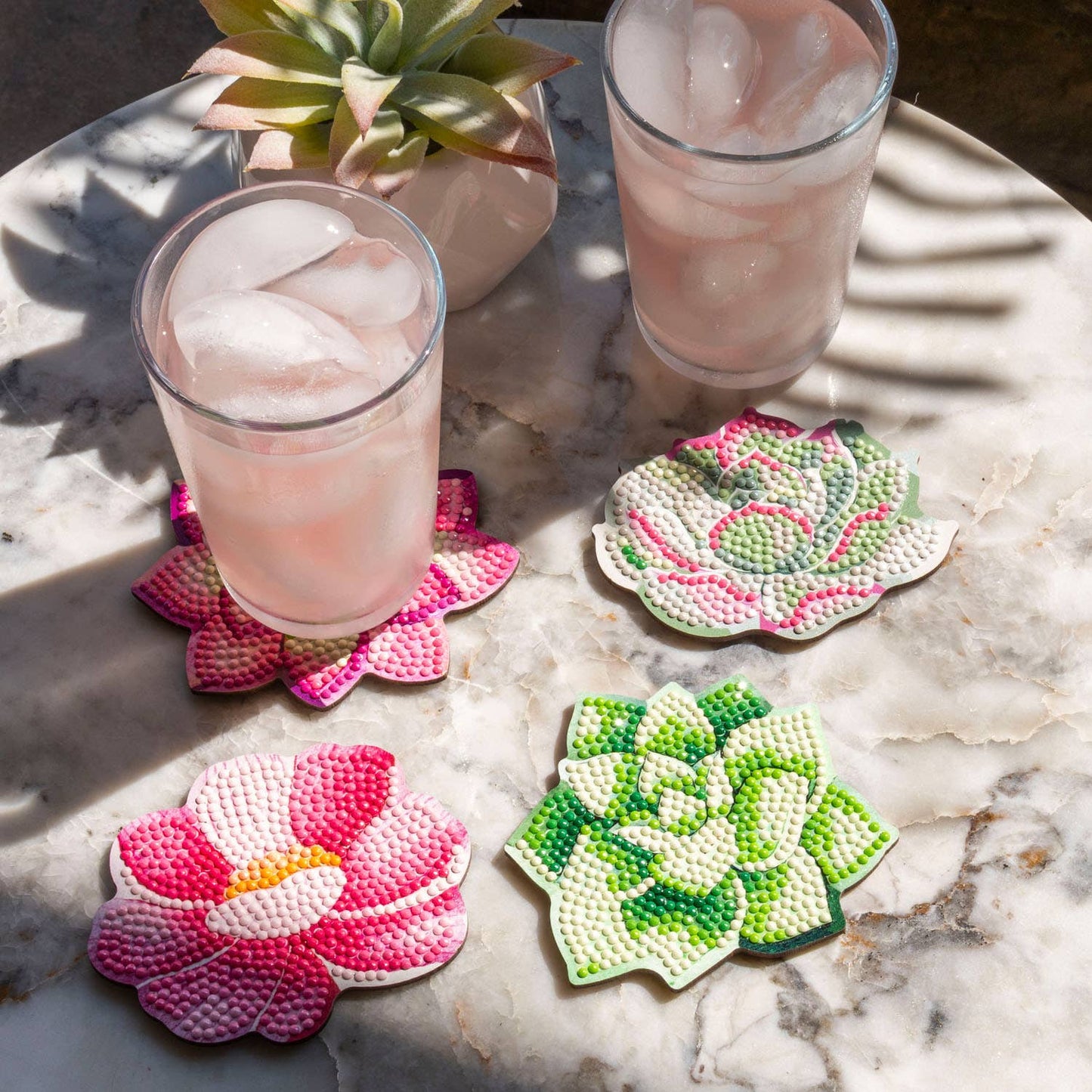 Succulents Coasters - Diamond Dotz Art Kit - Makes 4