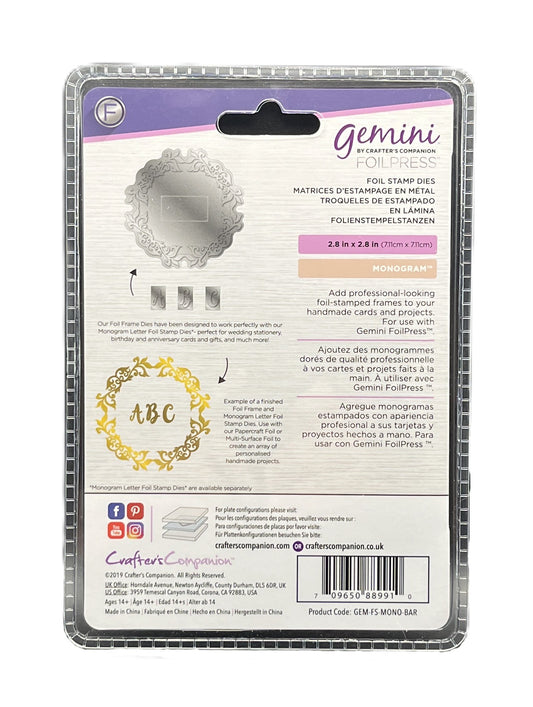Packaging of Gemini letter stamps with decorative elements on a white background