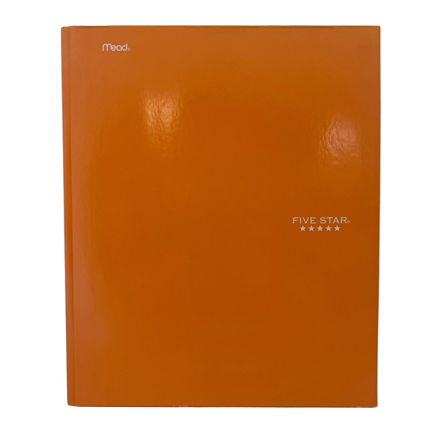 Orange Five Star binder with Mead branding on a white background