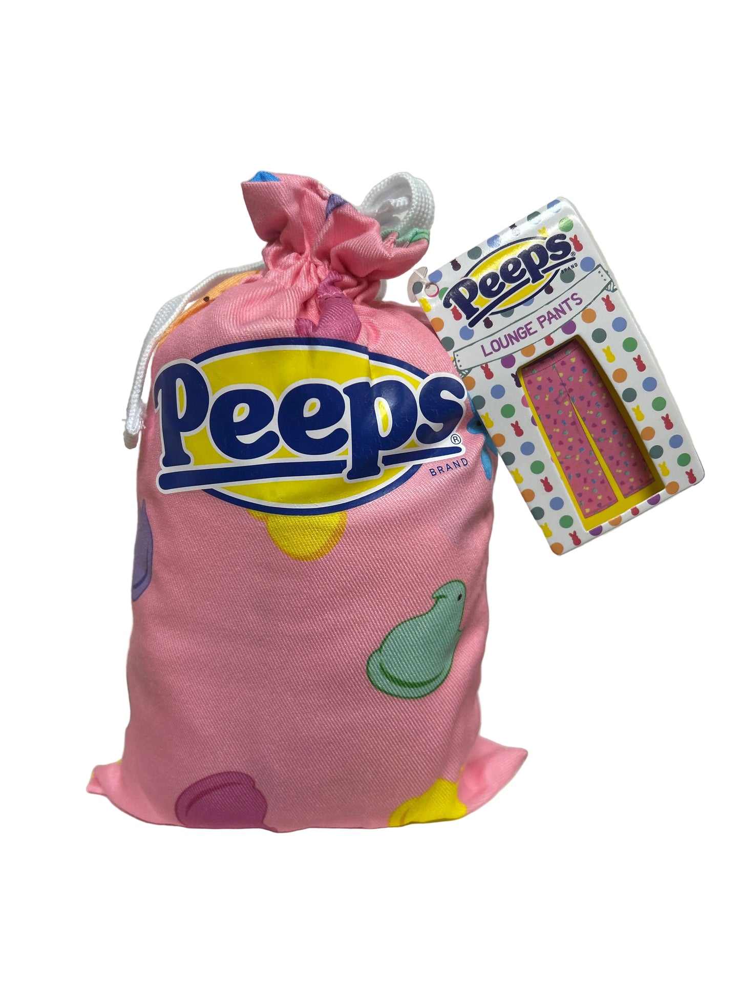 Pink PEEPS Chick L/XL Lounge Pants w/Drawstring Bag