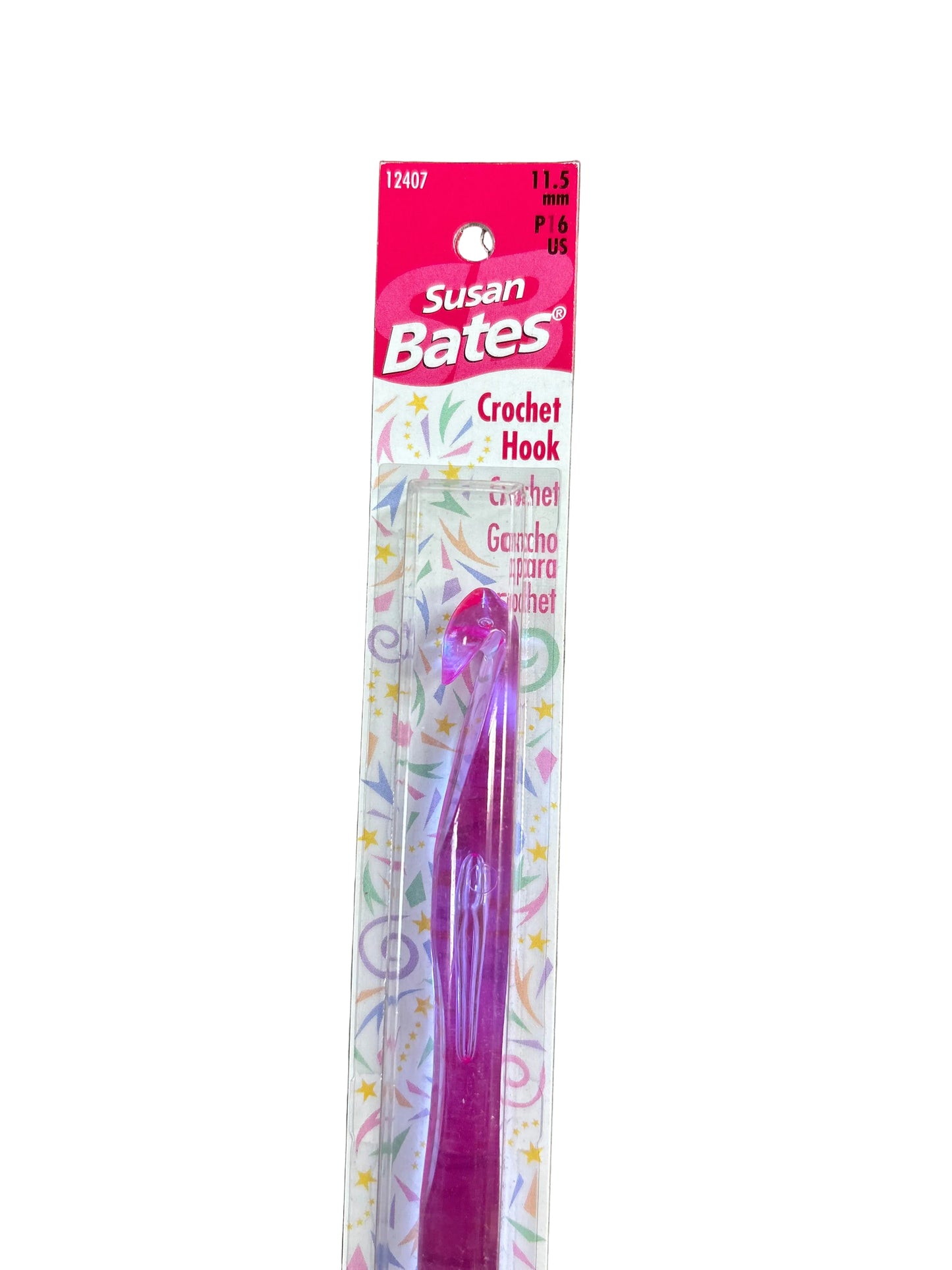 Susan Bates Crystalites Acrylic Crochet Hook 5.5" P16 (11.5mm)