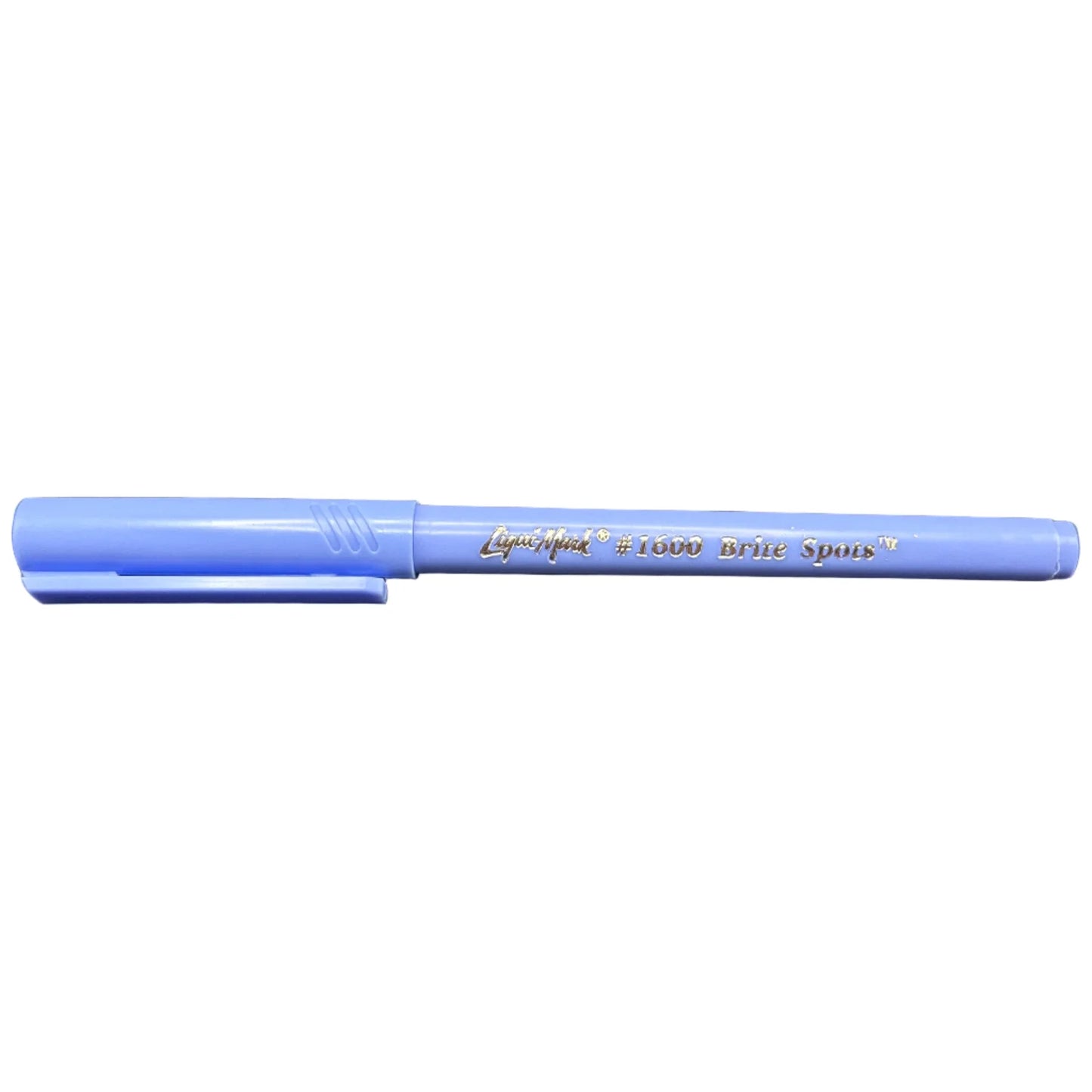 Blue marker pen on a white background