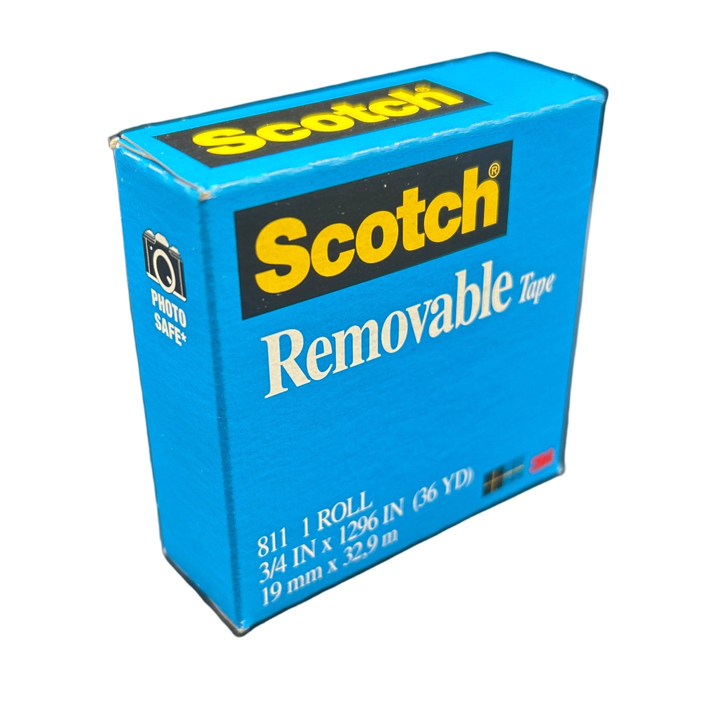 Box of Scotch removable tape on a white background