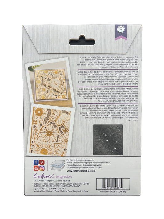Product packaging with floral designs and text on a white background