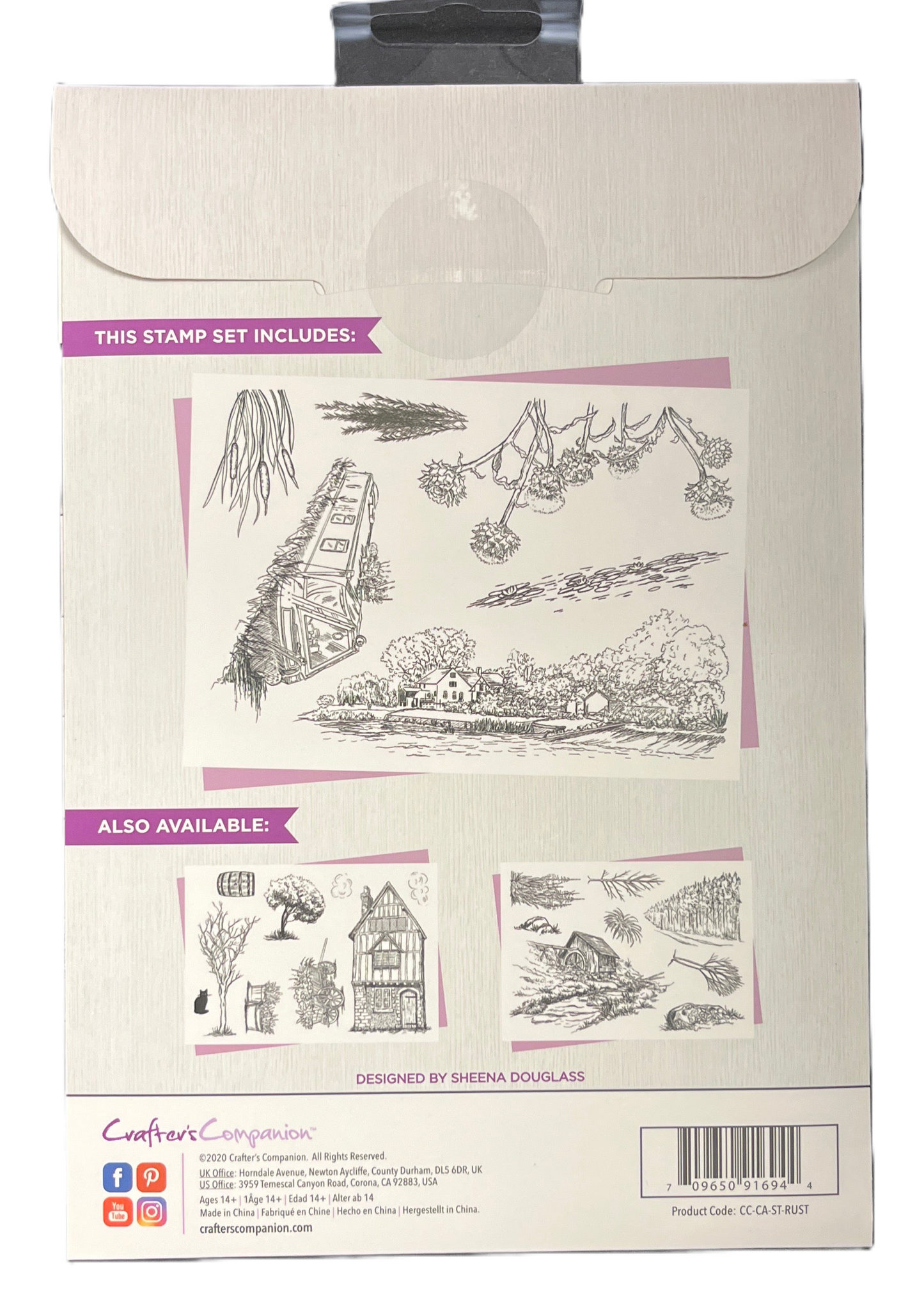 Card with illustrations of various objects and text on a white background