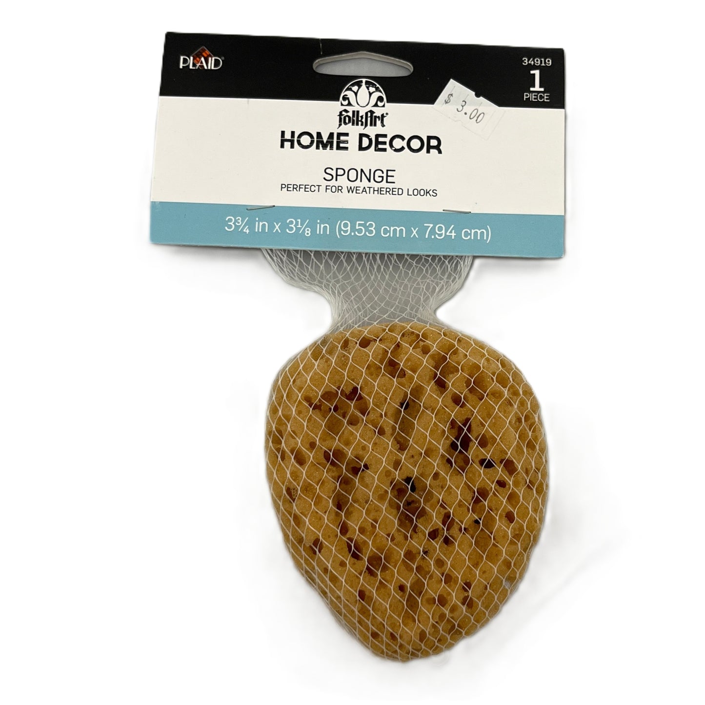 Home decor sponge with packaging on a white background