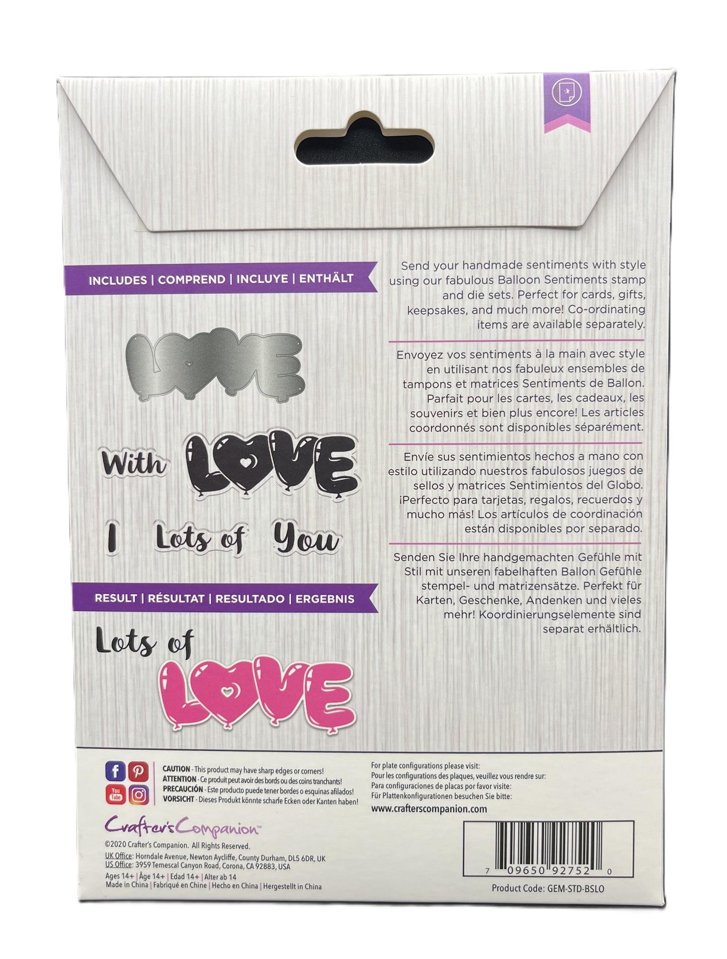 Cardboard packaging with text and graphics on a white background