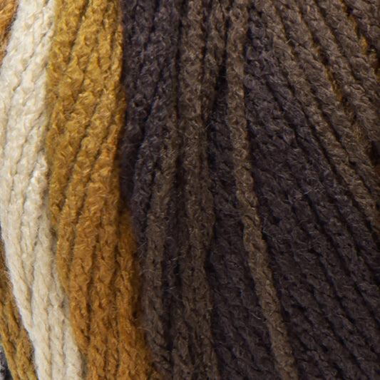 Red Heart Super Saver Jumbo Stripes Yarn Skein - Latte Stripe 10 oz