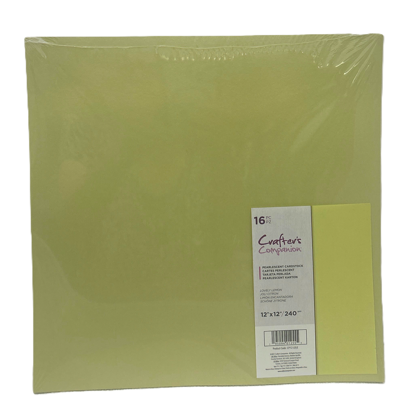 Packaged green paper with a label on a white background