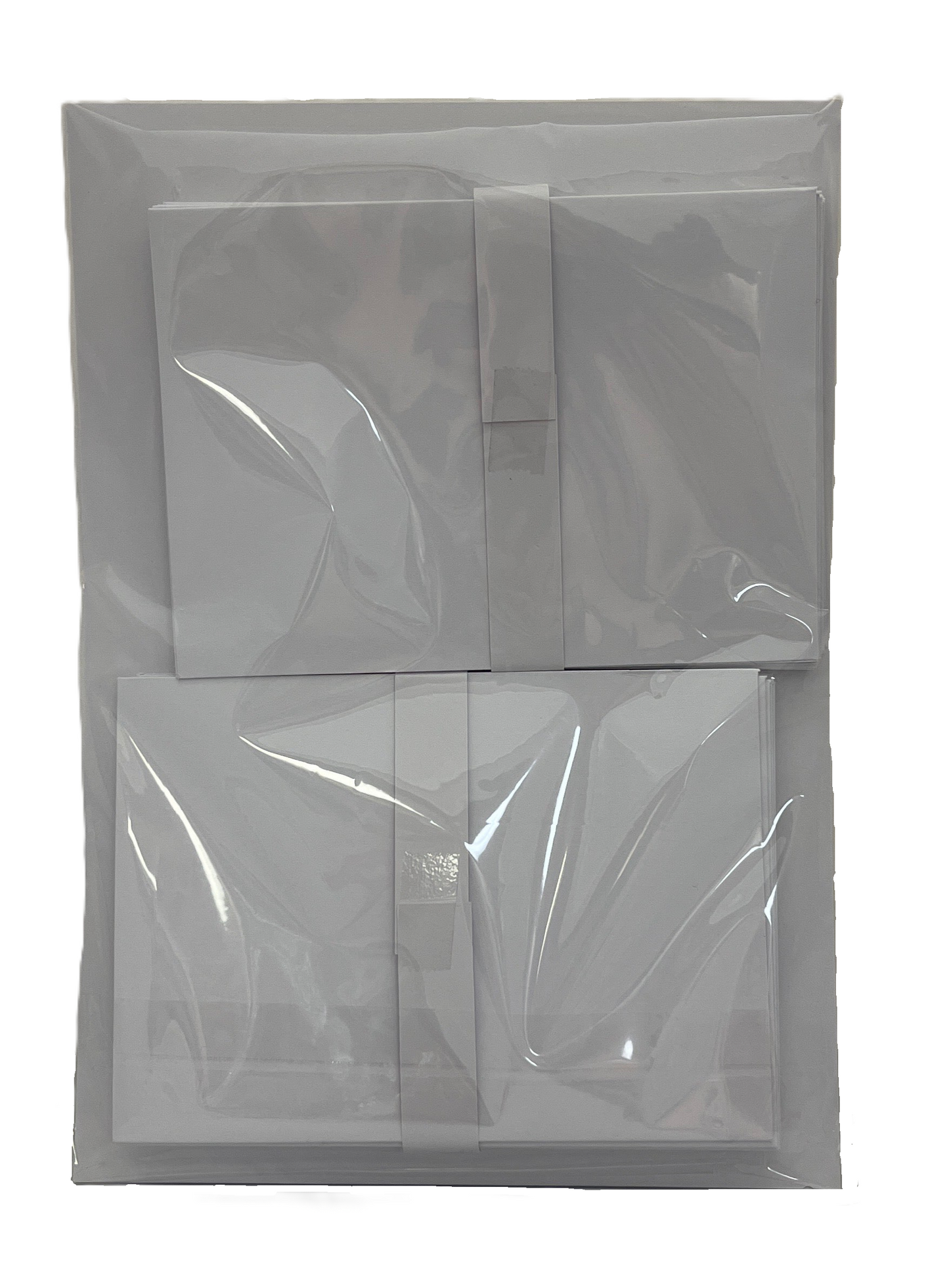 Two clear plastic bags on a white background
