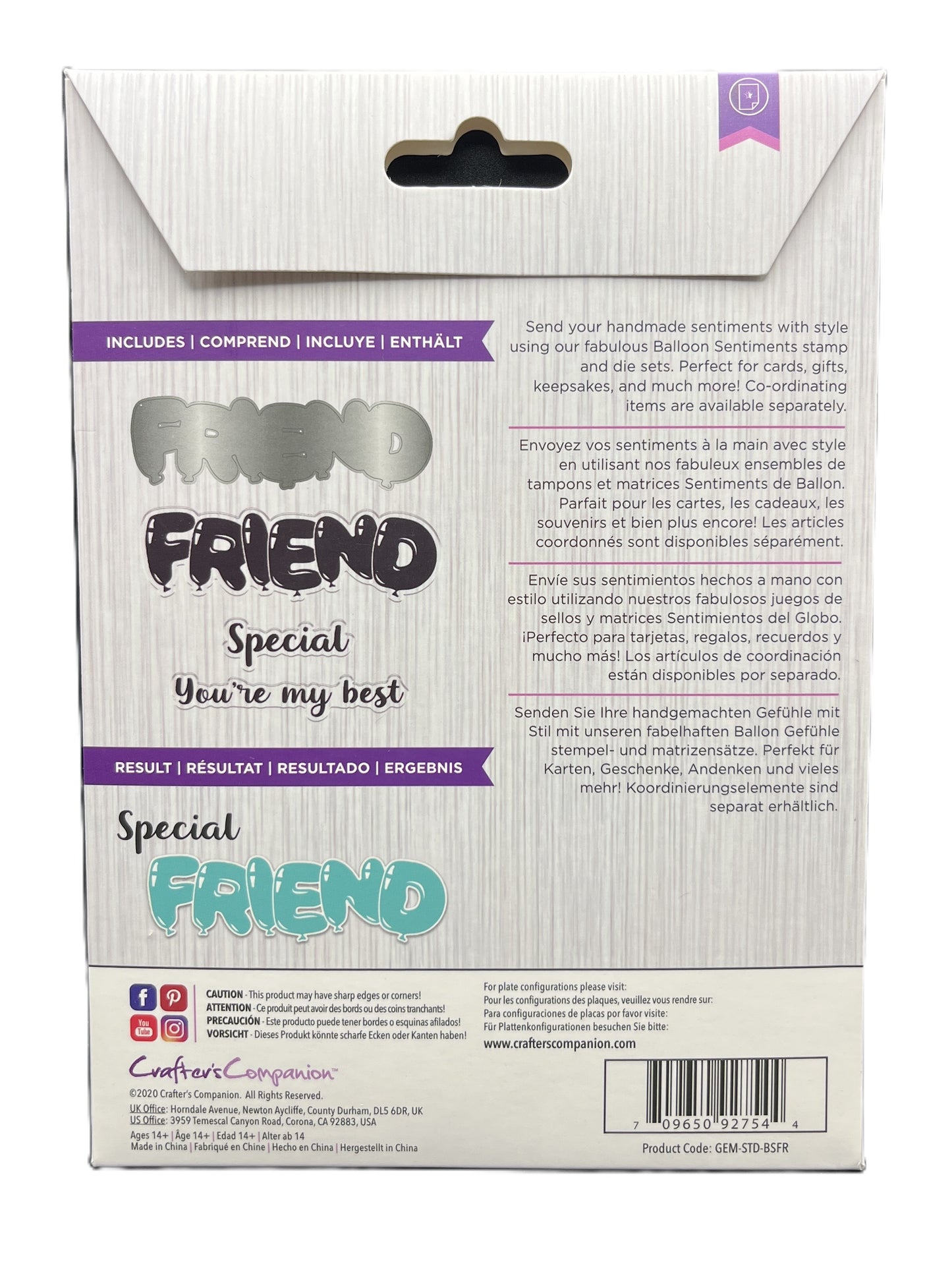 Back of a product packaging with text and branding on a white background