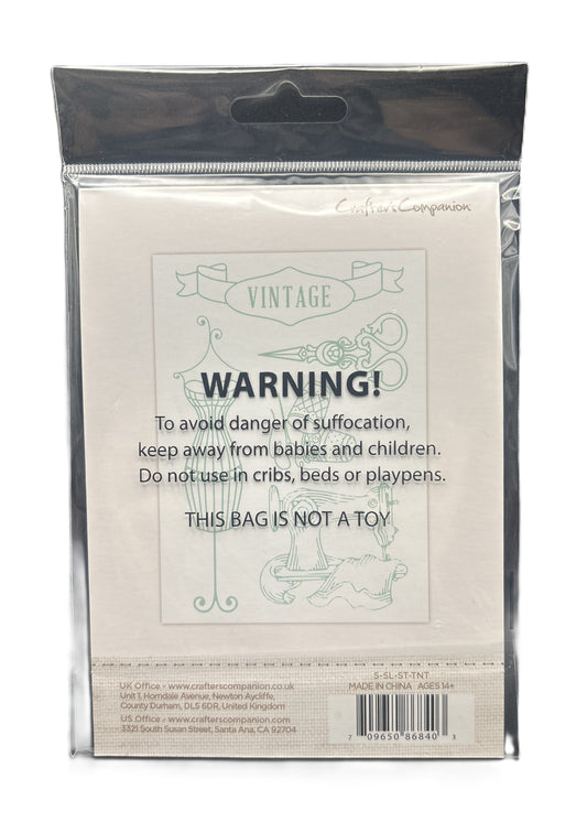Packaged product with warning label on a white background