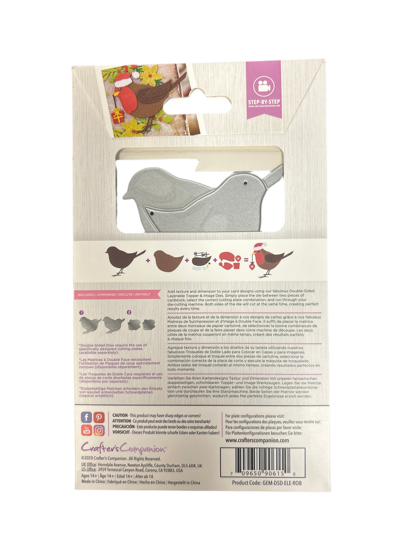 Craft knife set packaging with bird designs on a white background
