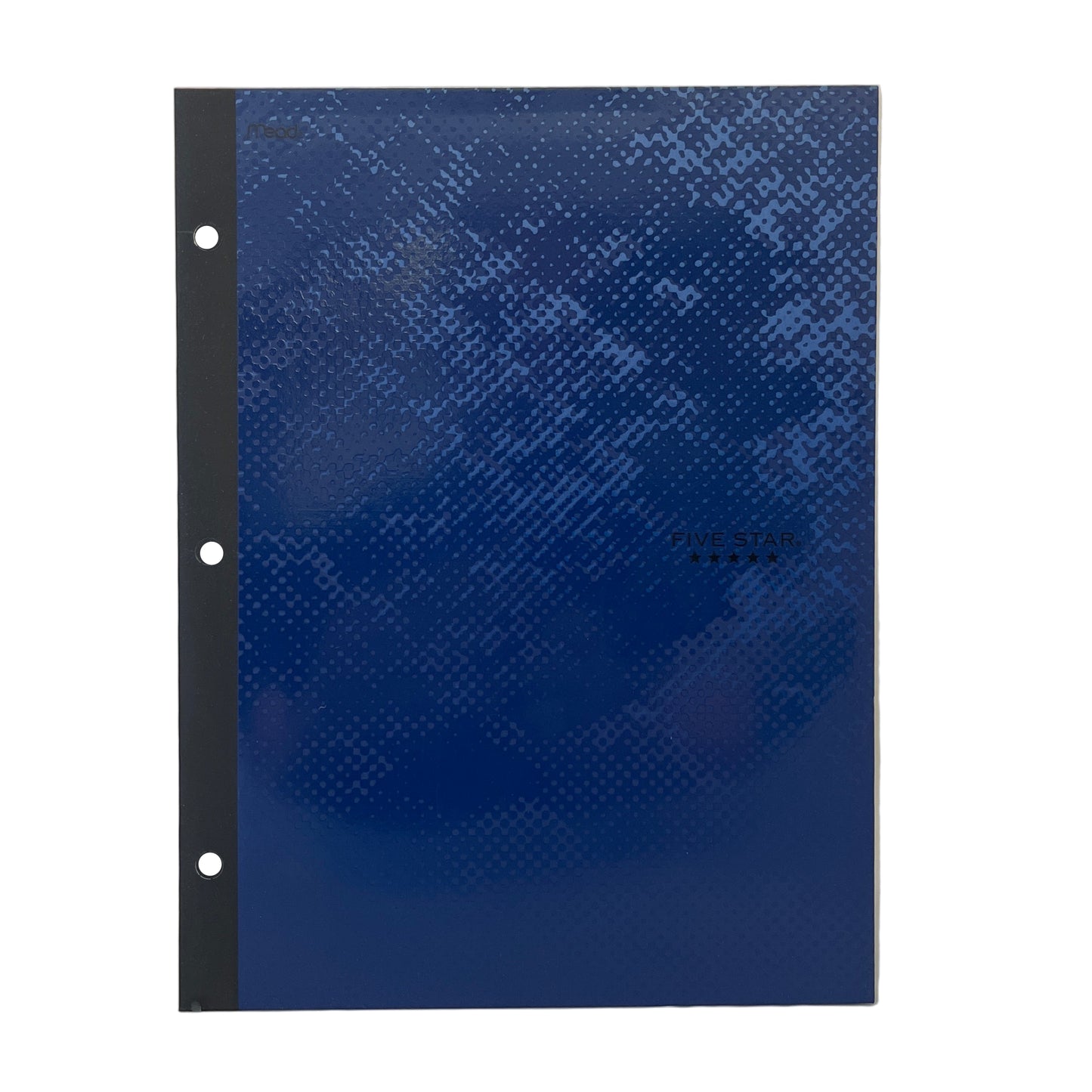Blue textured panel on a white tiled wall