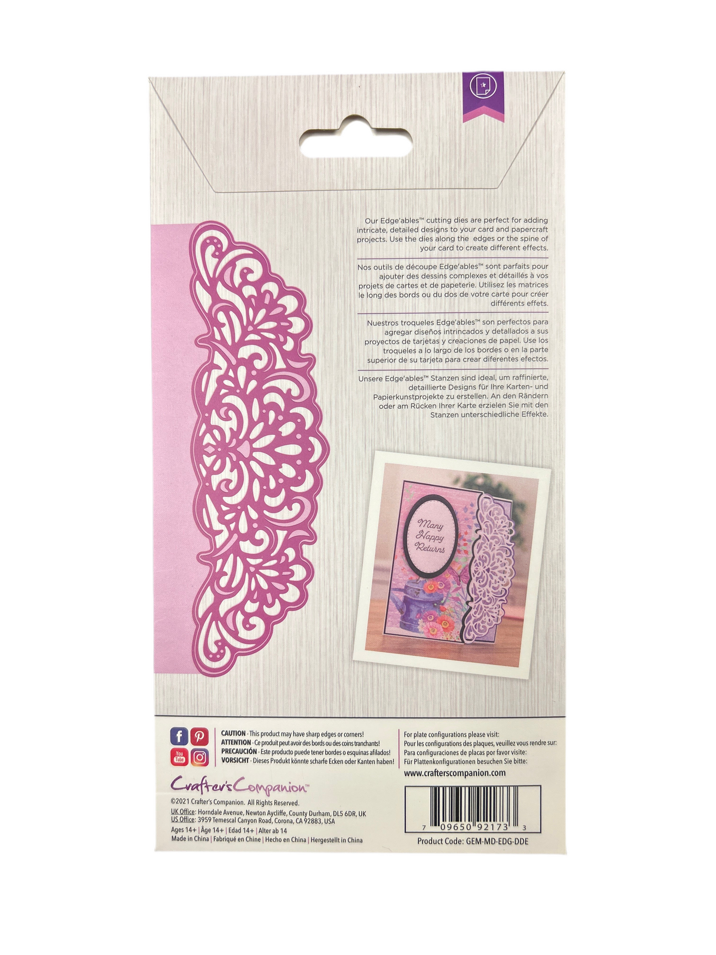 Decorative cutting die for cardmaking