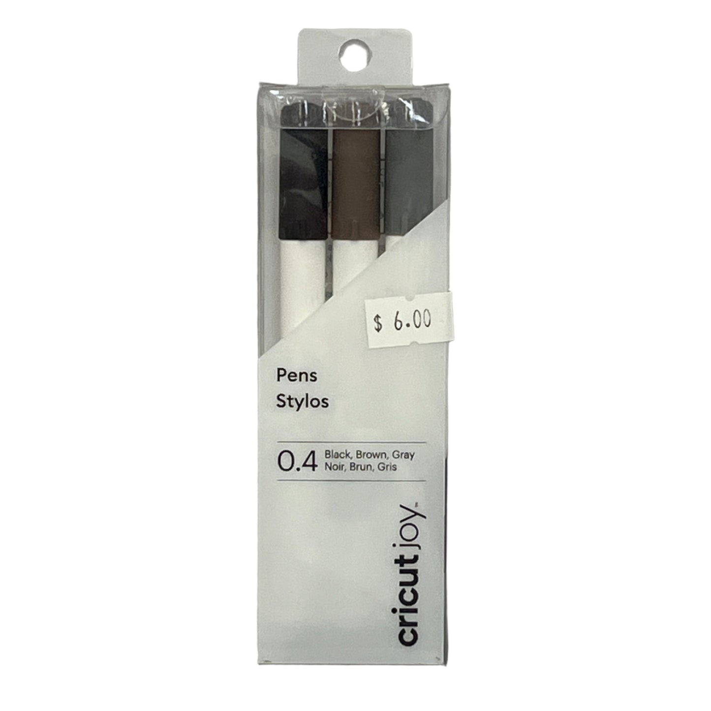 Cricut Joy pen styles packaging on a gray background