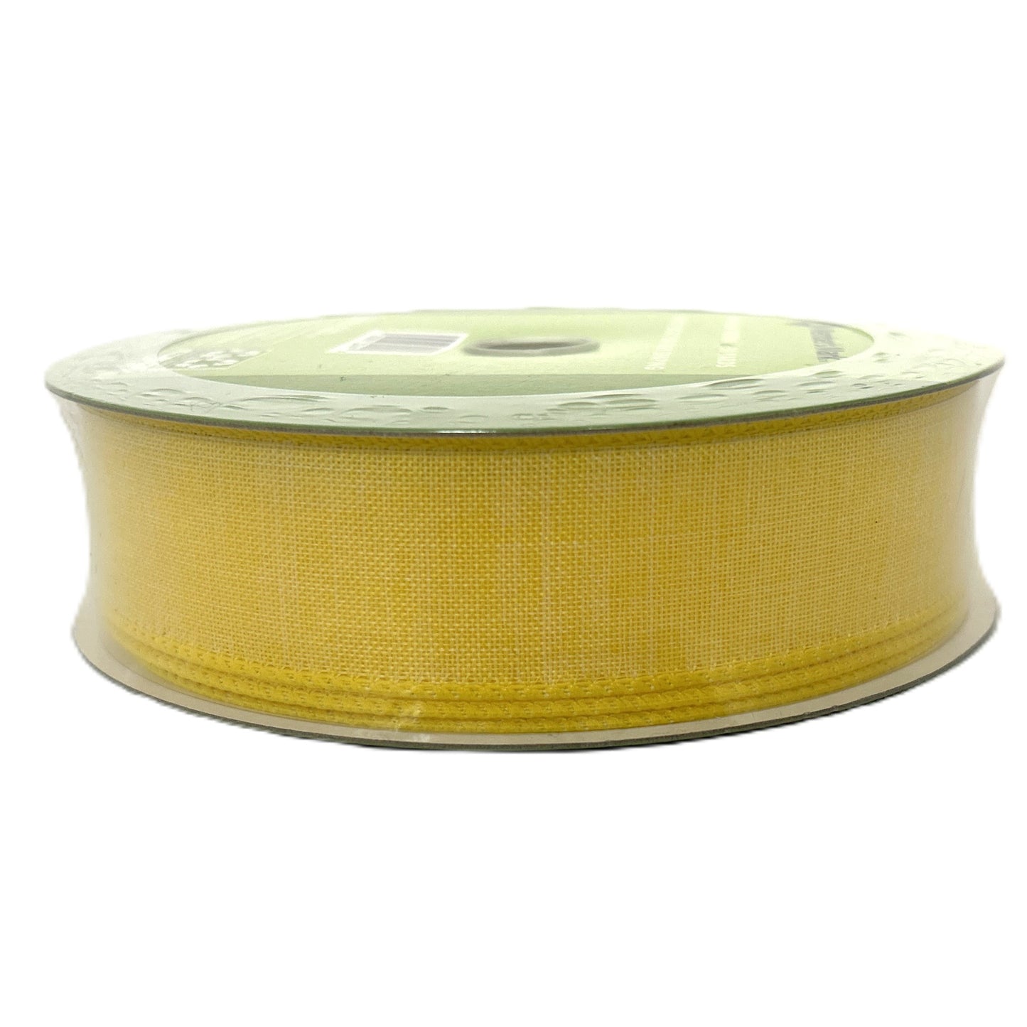 Yellow Linen Look Solid - 1.5” x 50 yds - Wire Edged Premium Ribbon