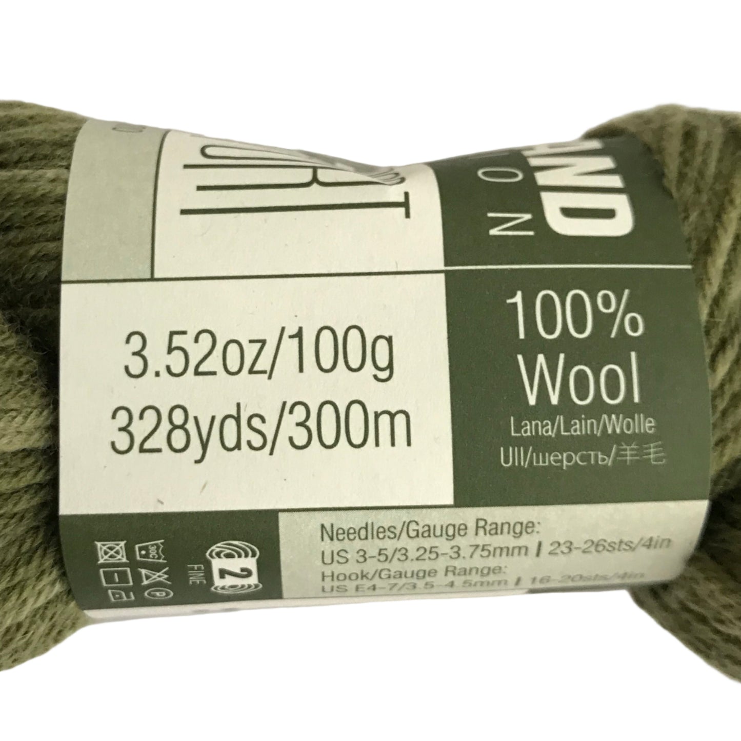 Ball of yarn with a label on a white background