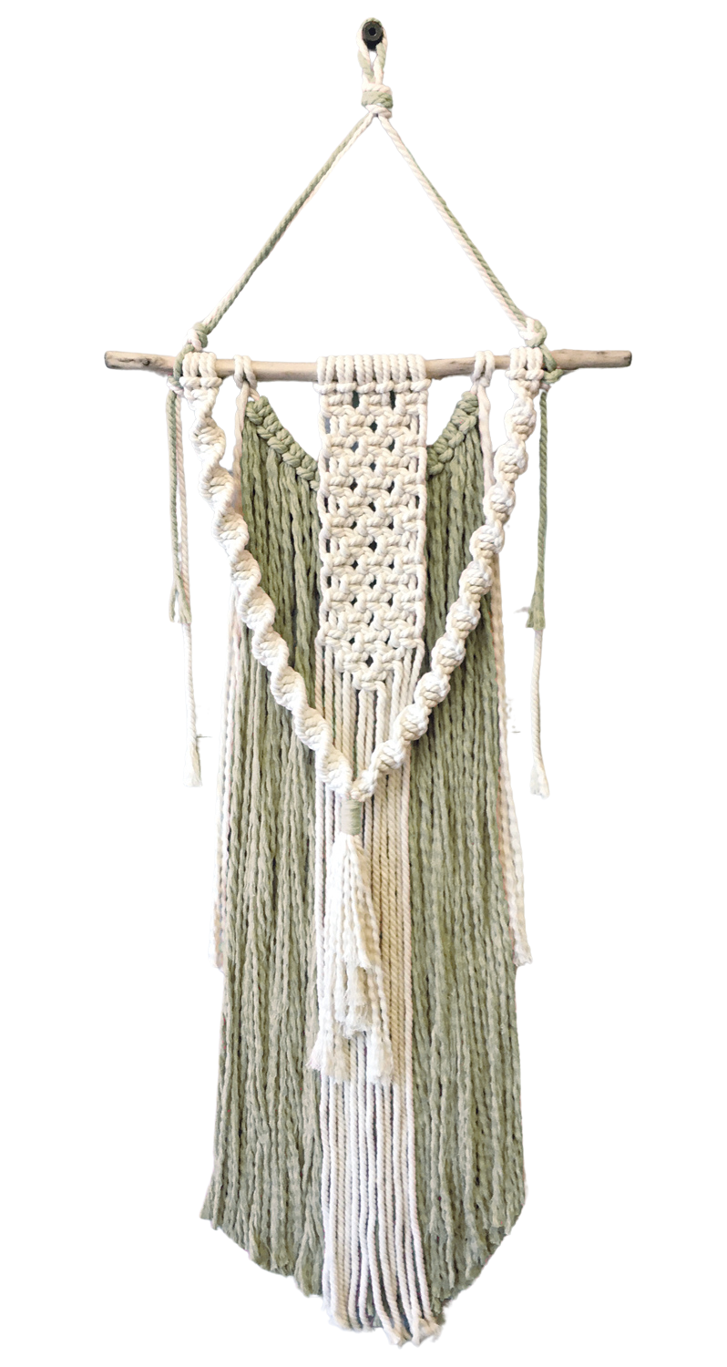 Make-ramé™ - Sage Green Layered Two Tone Macrame Wall Hanging Kit