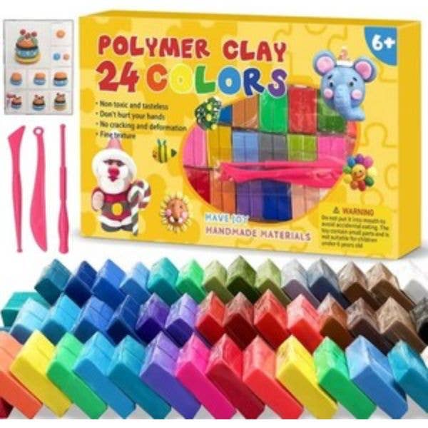Polymer Clay 24 Colors & Tools Kit - Sculpt & Mold