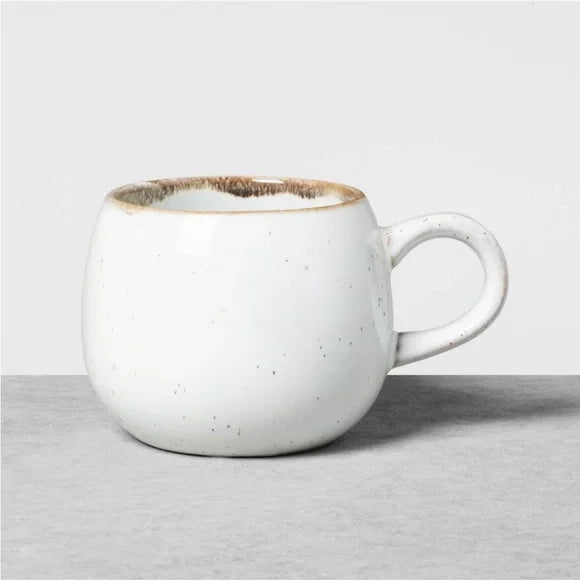 10oz Stoneware Reactive Glaze Round Mug Cream - Hearth & Hand with Magnolia