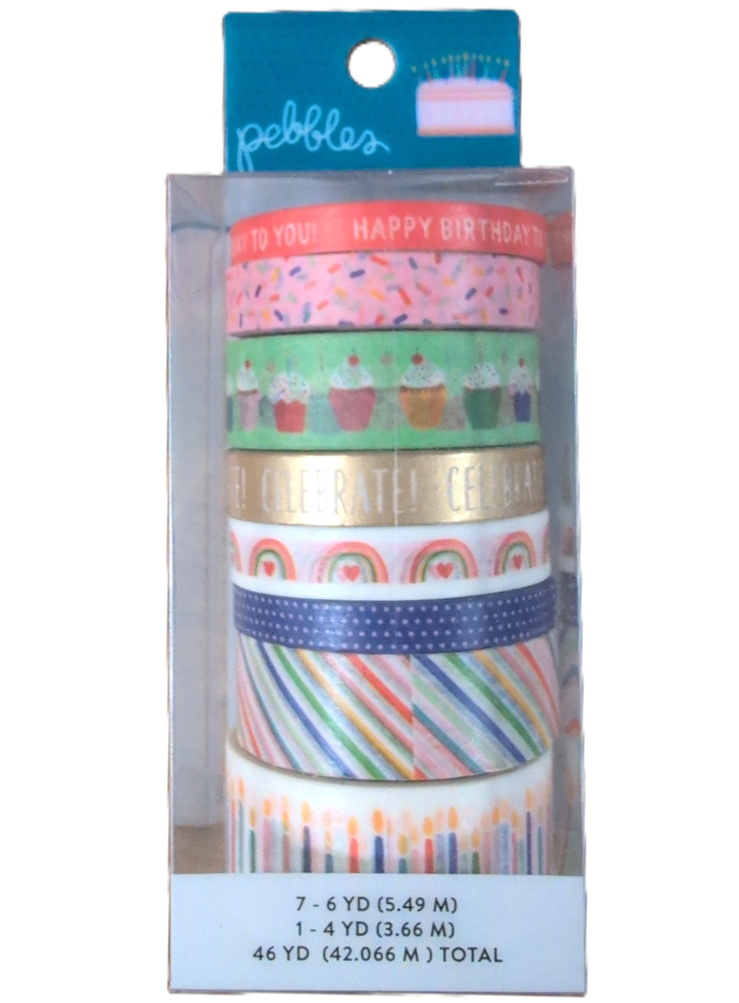 Happy Birthday 8 pc Washi Tape