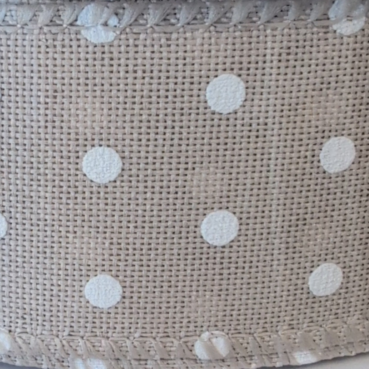 Tan with White polka dots - 1.5" Wire-Edged Ribbon 50 yd Roll