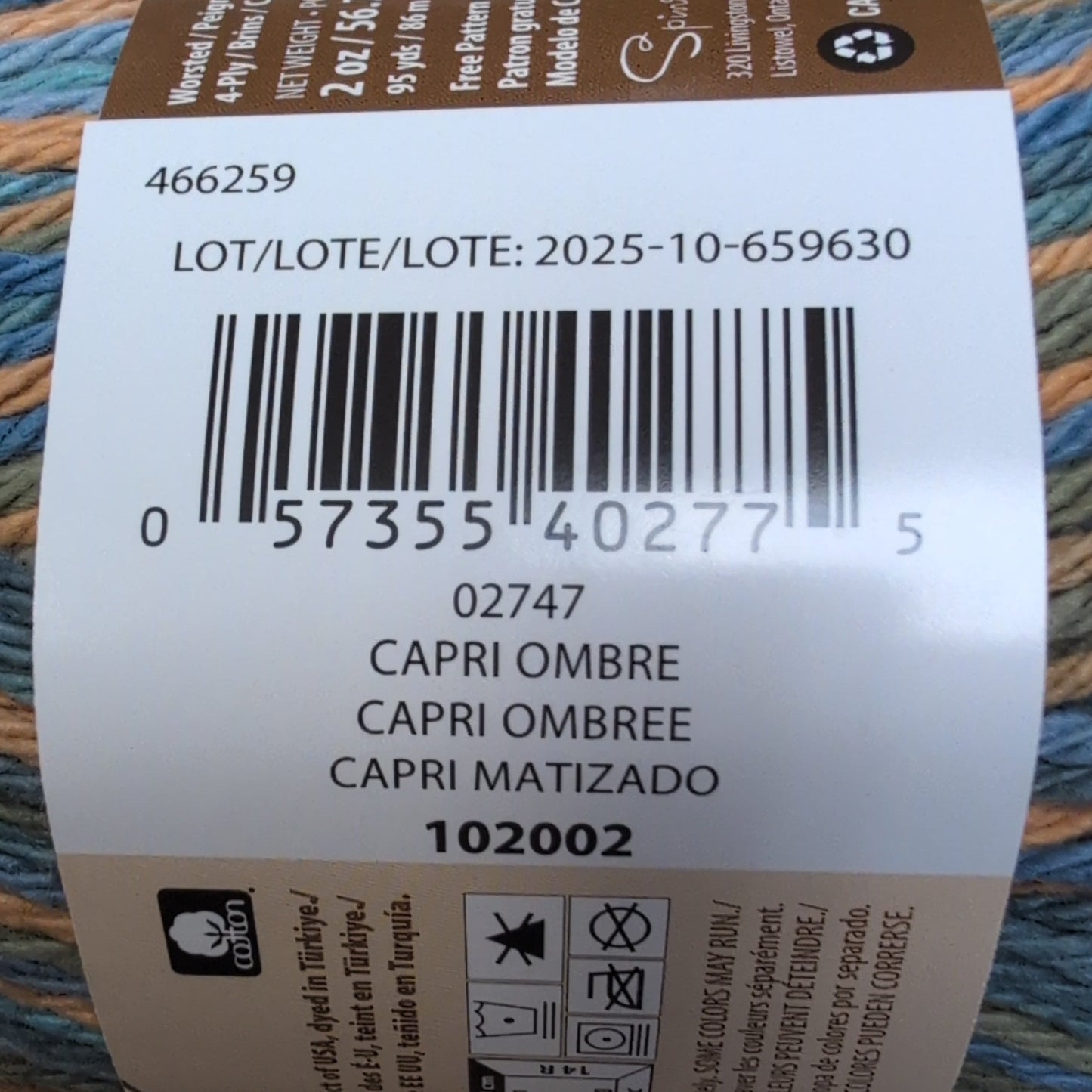 Lily Sugar ‘n Cream - Capri Ombre 2oz Yarn Skein
