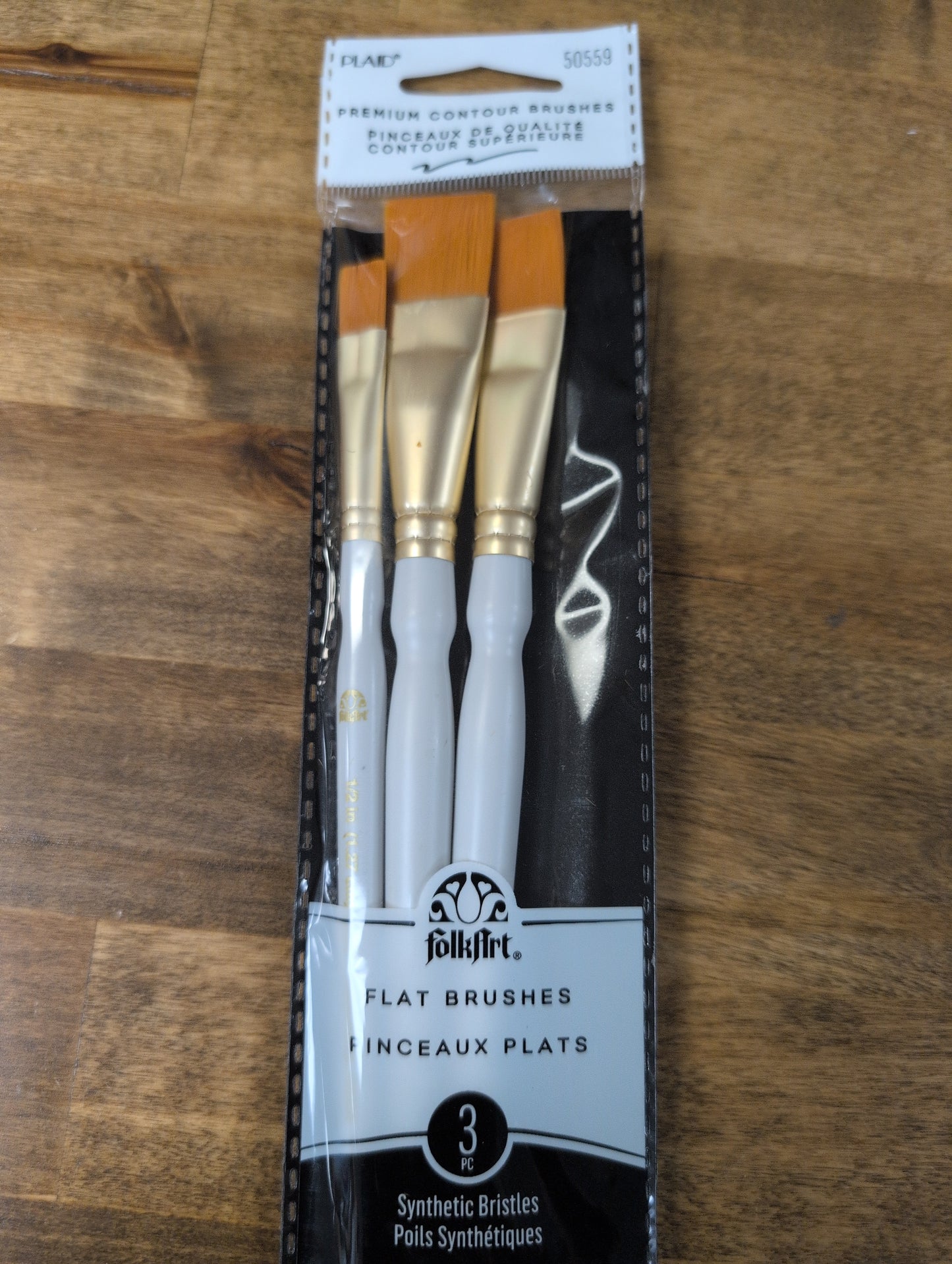 Plaid ® Flat Wood Brush Set, 3-Piece