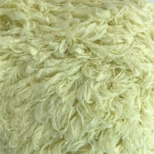 Close-up of light-colored shaggy carpet texture