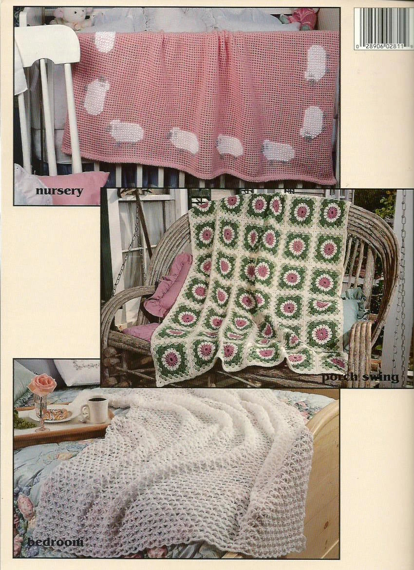 Afghans Thru the House Crochet Instruction Patterns Carla Bentley LA 2811